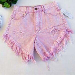 Urban Outfitters UO BDG Carla High Waisted Denim Cutoff Short Distressed Frayed